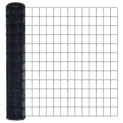 Euro ograda 1,2 x 10 m Željezo prekriveno PVC-om Siva - Siva 10 x 1,2 m 75 x 100 mm Cijena