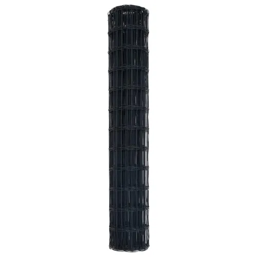 Euro ograda 1,2 x 10 m Željezo prekriveno PVC-om Siva - Siva 10 x 1,2 m 75 x 100 mm Cijena