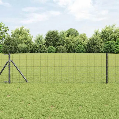 Euro ograda 0,4 x 25 m Željezo prekriveno PVC-om Siva - Siva 25 x 0,4 m 50 x 50 mm Cijena