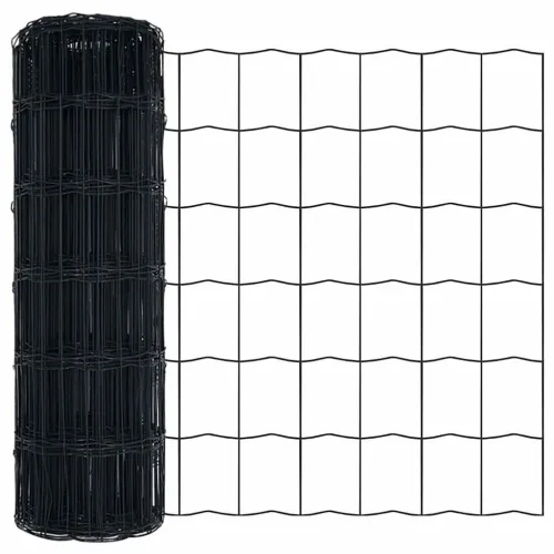 Euro ograda 0,4 x 25 m Željezo prekriveno PVC-om Siva - Siva 25 x 0,4 m 75 x 100 mm Cijena