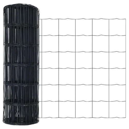 Euro ograda 0,6 x 50 m Željezo prekriveno PVC-om Siva - Siva 50 x 0,6 m 100 x 100 mm Cijena