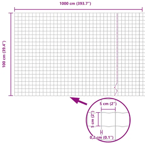 Euro ograda 1 x 10 m Željezo prekriveno PVC-om - Pocinčani čelik 10 x 1 m 50 x 50 mm Cijena