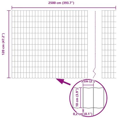 Euro ograda 1,2 x 25 m Željezo prekriveno PVC-om - Pocinčani čelik 25 x 1,2 m 50 x 100 mm Cijena