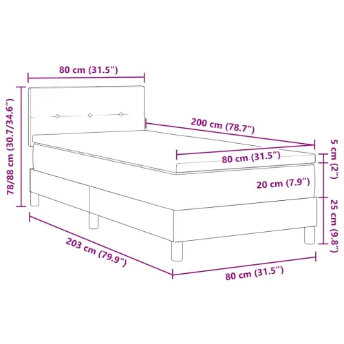 Box spring krevet s jastukom Plava 80 x 200 cm tkanina - Plava 80 x 200 cm Prošiveno gumbima Cijena