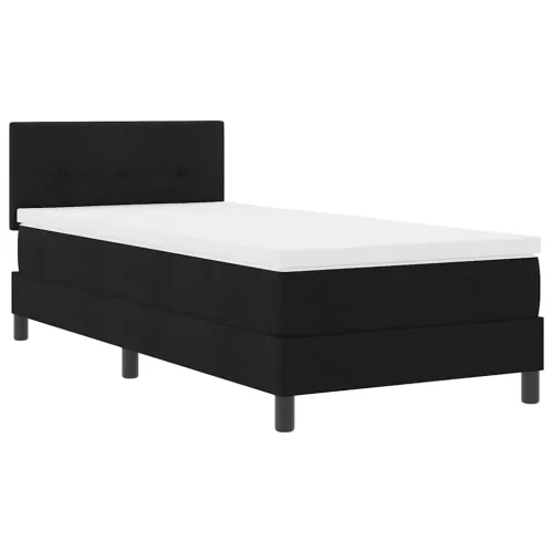 Box spring krevet s uzglavljem Crna 90 x 190 cm tkanina - Crna 90 x 190 cm Prošiveno gumbima Cijena