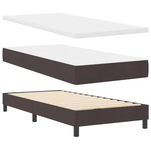 Box spring krevet Tamno smeđa 90 x 190 cm tkanina - Tamno smeđa 90 x 190 cm Prošiveno gumbima Cijena