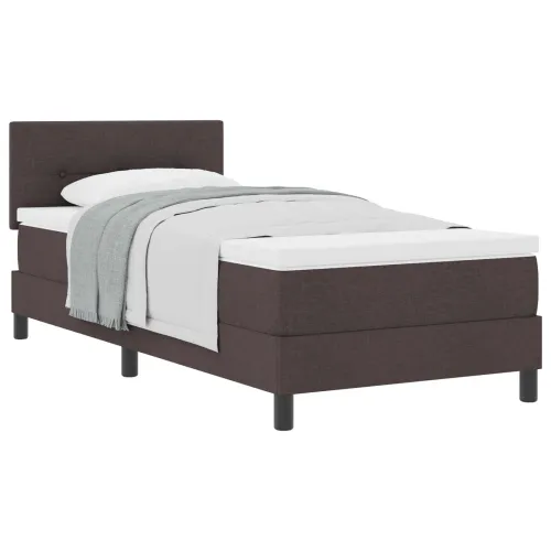 Box spring krevet Tamno smeđa 90 x 200 cm tkanina - Tamno smeđa 90 x 200 cm Prošiveno gumbima Cijena