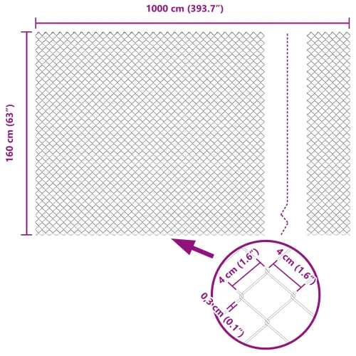 Ograda od lančane veze 10 x 1,6 m Čelik Zelena - Zelena 10 x 1,6 m 60 x 60 mm Cijena