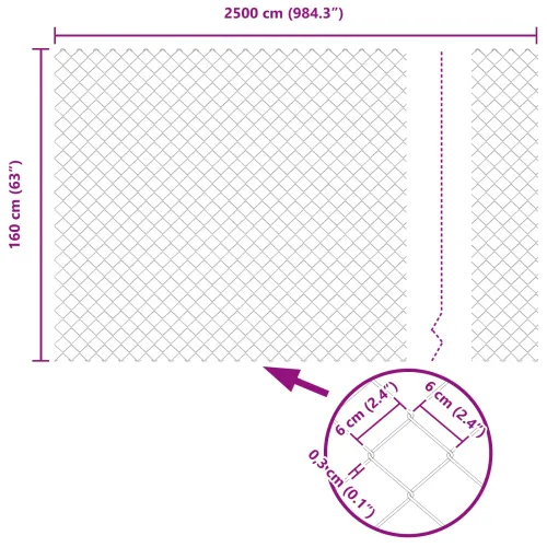 Ograda od lančane veze 25 x 1,6 m Čelik Zelena - Zelena 25 x 1,6 m 60 x 60 mm Cijena
