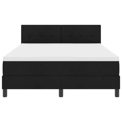 Box spring krevet s uzglavljem Crna 140 x 190 cm tkanina - Crna 140 x 190 cm Prošiveno gumbima Cijena