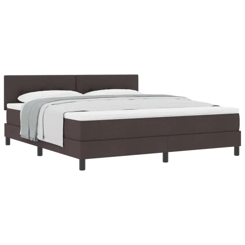 Box spring krevet Tamno smeđa 180 x 200 cm tkanina - Tamno smeđa 180 x 200 cm Prošiveno gumbima Cijena