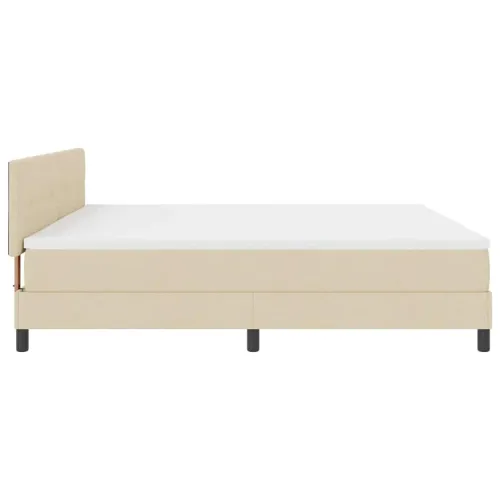 Box spring krevet s uzglavljem Krema 200 x 200 cm tkanina - Krema 200 x 200 cm Prošiveno gumbima Cijena
