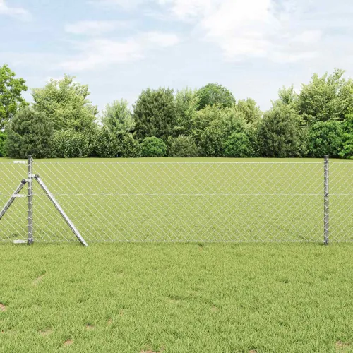 Ograda od lančane veze 25 x 0,4 m Pocinčani čelik Srebrna - Srebrna 25 x 0,4 m 60 x 60 mm Cijena