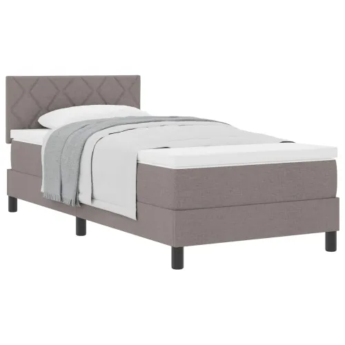 Box spring krevet Sivo-smeđa 90 x 190 cm tkanina - Sivo-smeđa 90 x 190 cm Dizajn s rombovima Cijena