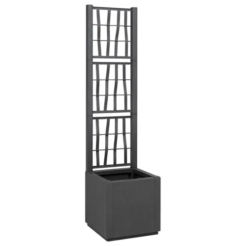 Vrtni saksija s rešetkom Tamnosiva 36 x 36 x 140 cm PP - Tamnosiva 36 x 36 x 140 cm Cijena