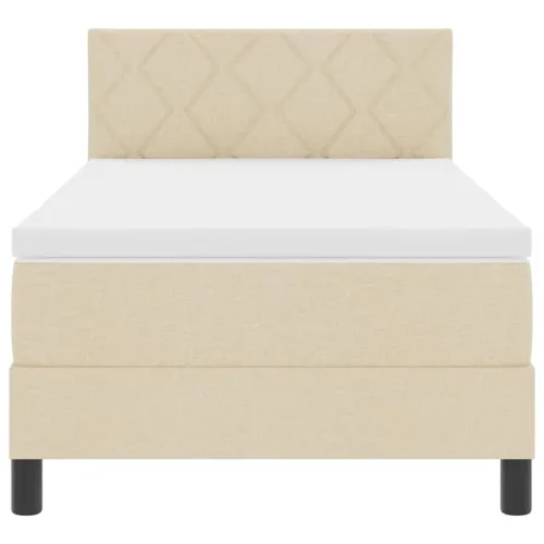 Box spring krevet s uzglavljem Krema 100 x 200 cm tkanina - Krema 100 x 200 cm Dizajn s rombovima Cijena