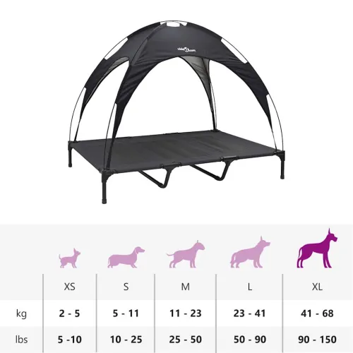 Krevet za psa Crna 122 x 93 x 106,5 cm Čelik - 122 x 93 x 106,5 cm Crna Cijena