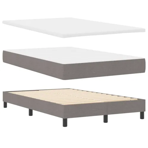 Box spring krevet Sivo-smeđa 120 x 190 cm tkanina - Sivo-smeđa 120 x 190 cm Dizajn s rombovima Cijena