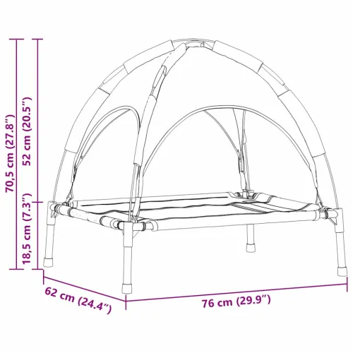 Krevet za psa Srebrno Siva 76 x 62 x 70,5 cm Čelik - 76 x 62 x 70,5 cm Srebrno siva Cijena