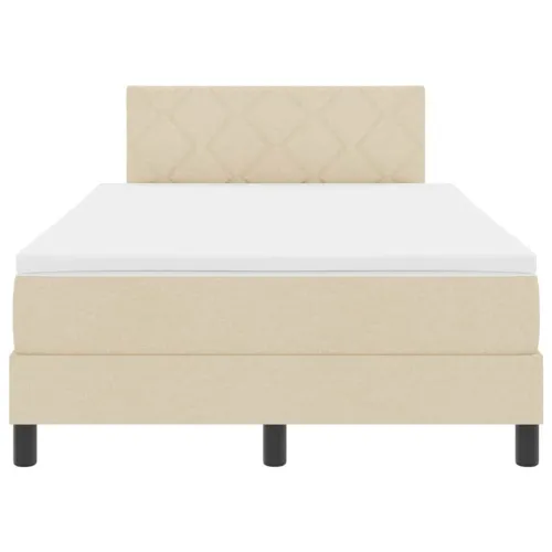 Box spring krevet s uzglavljem Krema 120 x 200 cm tkanina - Krema 120 x 200 cm Dizajn s rombovima Cijena