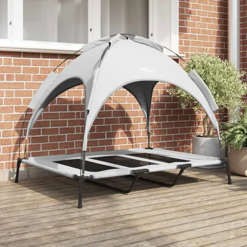 Krevet za psa Srebrno Siva 122 x 93 x 106,5 cm Čelik - 122 x 93 x 106,5 cm Srebrno siva Cijena