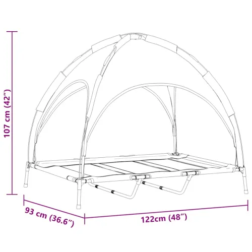 Krevet za psa Srebrno Siva 122 x 93 x 106,5 cm Čelik - 122 x 93 x 106,5 cm Srebrno siva Cijena