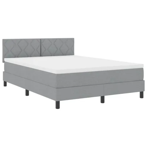 Box spring krevet Svijetlo siva 160 x 200 cm tkanina - Svjetlosiva 160 x 200 cm Dizajn s rombovima Cijena