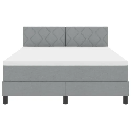Box spring krevet Svijetlo siva 160 x 200 cm tkanina - Svjetlosiva 160 x 200 cm Dizajn s rombovima Cijena