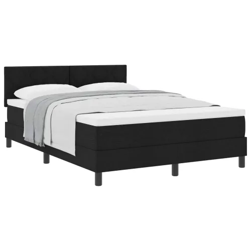 Box spring krevet s uzglavljem Crna 160 x 200 cm tkanina - Crna 160 x 200 cm Dizajn s rombovima Cijena