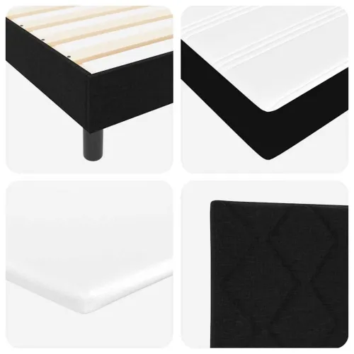 Box spring krevet s uzglavljem Crna 160 x 200 cm tkanina - Crna 160 x 200 cm Dizajn s rombovima Cijena