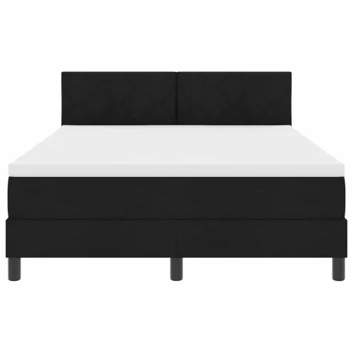 Box spring krevet s uzglavljem Crna 160 x 200 cm tkanina - Crna 160 x 200 cm Dizajn s rombovima Cijena