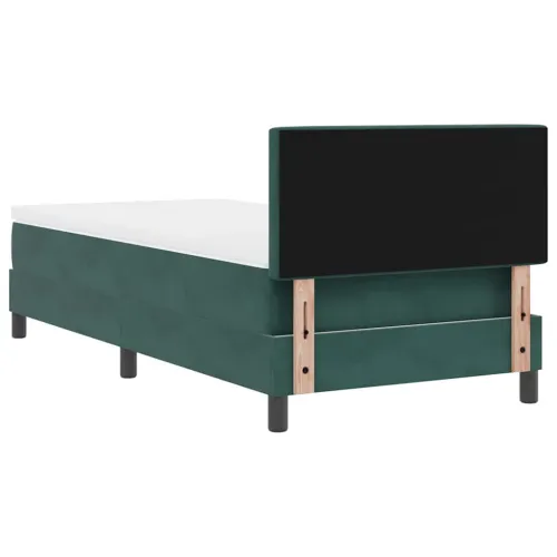 Box spring krevet Tamnozelena 100 x 200 cm Baršun - Tamnozelena 100 x 200 cm Kristal s dugmadima Cijena