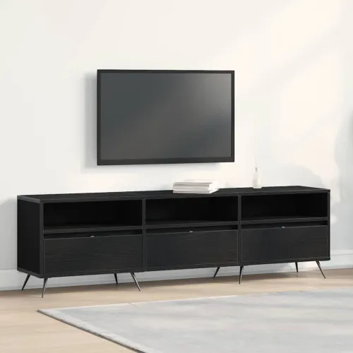 TV ormar 150 x 30 x 44,5 cm Crni hrast Konstruirano drvo - Crni hrast Cijena