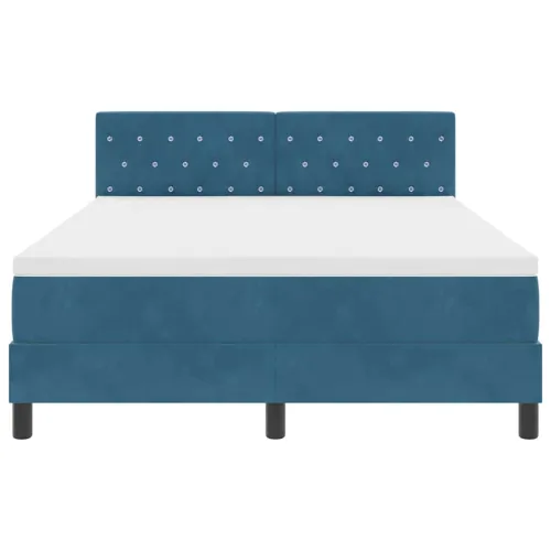 Box spring krevet Tamno plava 140 x 190 cm Baršun - Tamno plava 140 x 190 cm Kristal s dugmadima Cijena