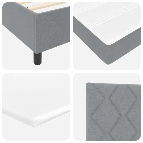 Box spring krevet Svijetlo siva 120 x 190 cm tkanina - Svjetlosiva 120 x 190 cm Dizajn s rombovima Cijena