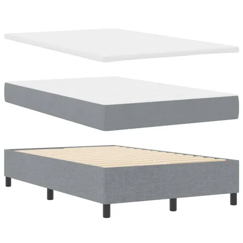 Box spring krevet Svijetlo siva 120 x 190 cm tkanina - Svjetlosiva 120 x 190 cm Dizajn s rombovima Cijena