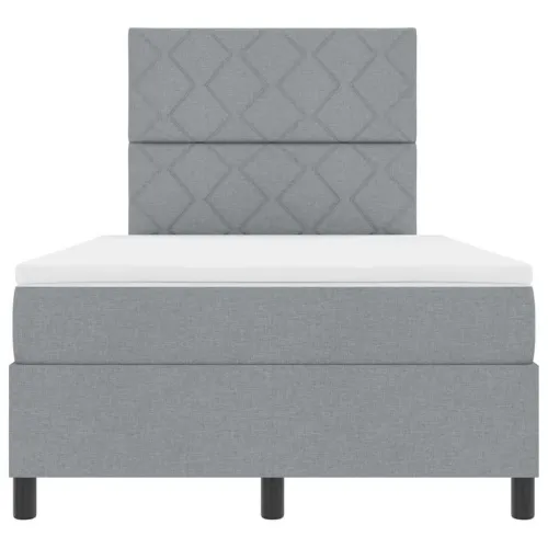 Box spring krevet Svijetlo siva 120 x 190 cm tkanina - Svjetlosiva 120 x 190 cm Dizajn s rombovima Cijena
