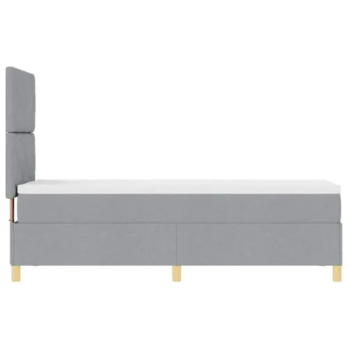 Box spring krevet Svijetlo siva 80 x 200 cm tkanina - Svjetlosiva 80 x 200 cm Dizajn s rombovima Cijena