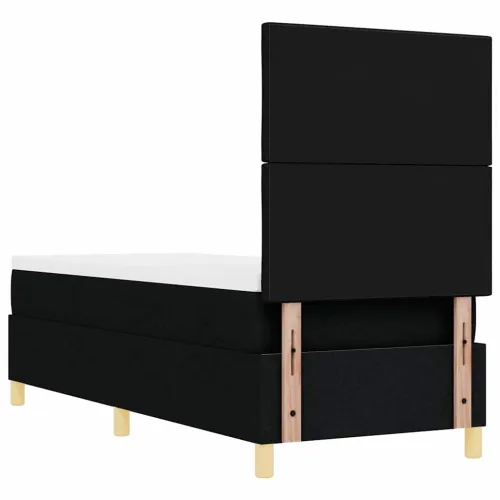 Box spring krevet s uzglavljem Crna 80 x 200 cm tkanina - Crna 80 x 200 cm Dizajn s rombovima Cijena