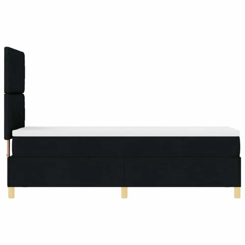 Box spring krevet s uzglavljem Crna 80 x 200 cm tkanina - Crna 80 x 200 cm Dizajn s rombovima Cijena