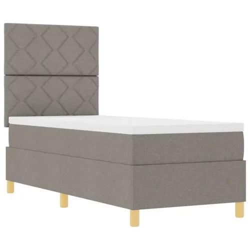 Box spring krevet Sivo-smeđa 80 x 200 cm tkanina - Sivo-smeđa 80 x 200 cm Dizajn s rombovima Cijena