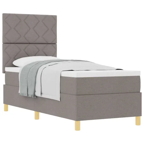 Box spring krevet Sivo-smeđa 80 x 200 cm tkanina - Sivo-smeđa 80 x 200 cm Dizajn s rombovima Cijena