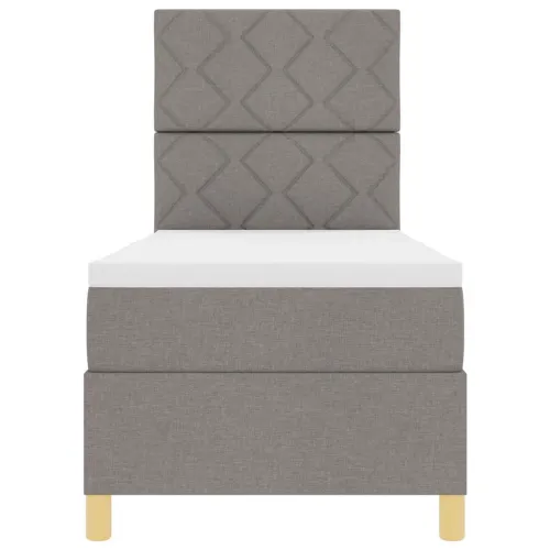 Box spring krevet Sivo-smeđa 80 x 200 cm tkanina - Sivo-smeđa 80 x 200 cm Dizajn s rombovima Cijena