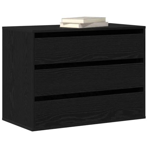 Ormar s ladicama 3-Ladica Crna 80 x 41 x 58 cm - Crni hrast 80 x 41 x 58 cm Cijena