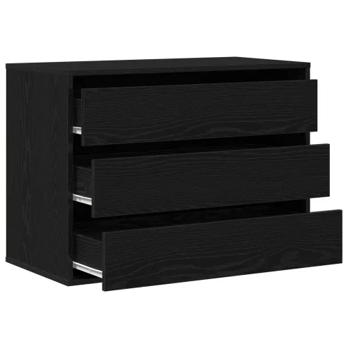 Ormar s ladicama 3-Ladica Crna 80 x 41 x 58 cm - Crni hrast 80 x 41 x 58 cm Cijena