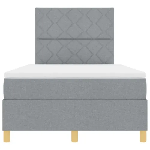 Box spring krevet Svijetlo siva 120 x 200 cm tkanina - Svjetlosiva 120 x 200 cm Dizajn s rombovima Cijena