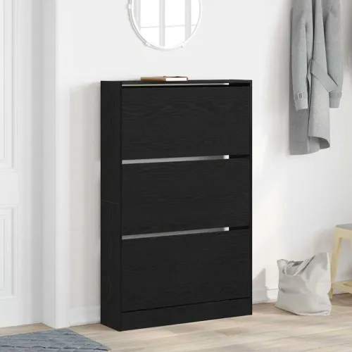 Ormar za cipele 80 x 21 x 125,5 cm Konstruirano drvo Crni hrast - Crni hrast 80 x 21 x 125,5 cm Cijena