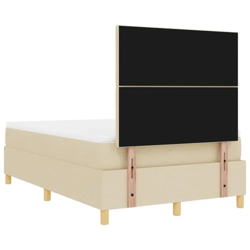 Box spring krevet s uzglavljem Krema 120 x 200 cm tkanina - Krema 120 x 200 cm Dizajn s rombovima Cijena