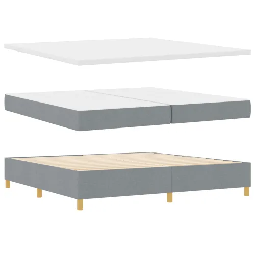 Box spring krevet Svijetlo siva 200 x 200 cm tkanina - Svjetlosiva 200 x 200 cm Dizajn s rombovima Cijena