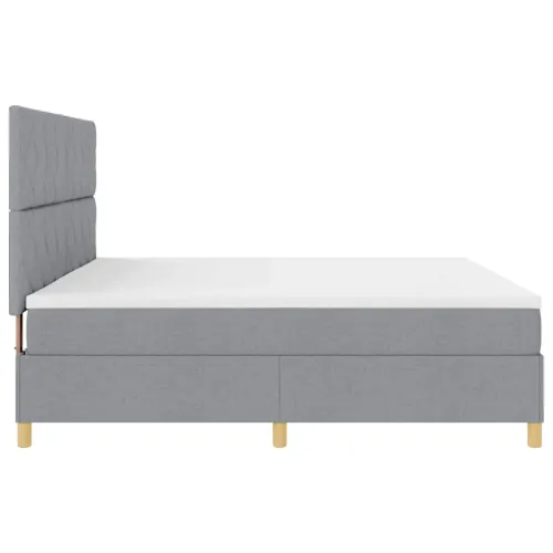 Box spring krevet Svijetlo siva 200 x 200 cm tkanina - Svjetlosiva 200 x 200 cm Dizajn s rombovima Cijena